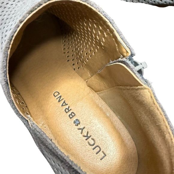 Lucky Brand Basel Perforated Suede Booties Gray 7.5M - Picture 8 of 8